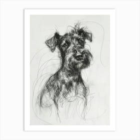  Lakeland Terrier Dog Charcoal Line 1 Art Print