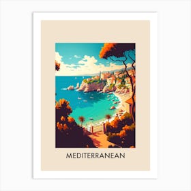 Mediterranean View 2 Vintage Travel Poster Art Print