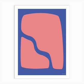 Floating Entity Bright Pink And Blue Contemporary Abstract Colourful Art Print