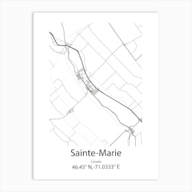 Sainte Marie,Canada Minimalist Map Art Print