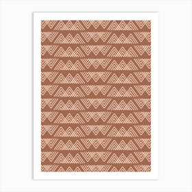 Cowgirl Abstract Mountains Pattern Art Print