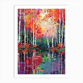 Birch Trees In Autumn 5 Art Print