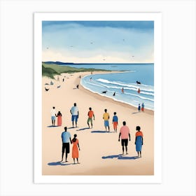 People On The Beach Painting (19) Art Print