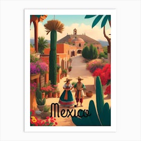 Mexico Village Scene Art Print