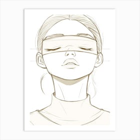 Girl With Her Eyes Closed Art Print