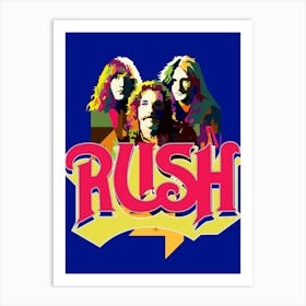 RUSH Canadian Progressive Rock Classic Pop Art WPAP Art Print