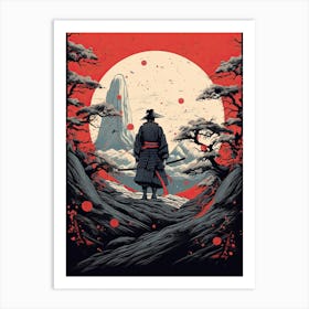 Samurai Edo Kiriko Illustration 2 Art Print