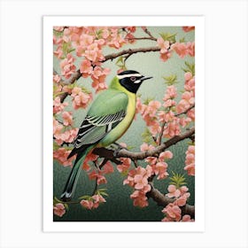 Ohara Koson Inspired Bird Painting Cedar Waxwing 4 Art Print