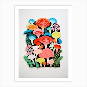 Matisse Inspired Mushroom Cutout Colorful Kitchen Poster 1 Art Print