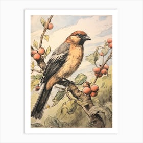 Storybook Animal Watercolour Crow Art Print