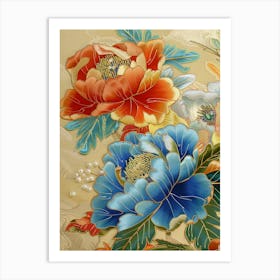 Japanese Flower Painting 1 Art Print