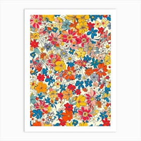 Flower Luxe London Fabrics Floral Pattern 3 Art Print