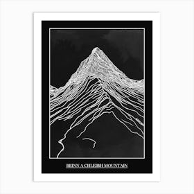 Beinn A Chleibh Mountain Line Drawing 4 Poster Art Print