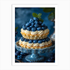 Blueberry Tarts On A Plate Art Print