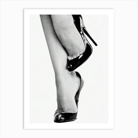 Luxury Heels Black And White Vintage Fashion Photography Art Print