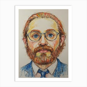 Portrait Of A Bearded Man Art Print