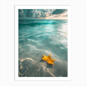 Autumn Leaf On The Beach Art Print