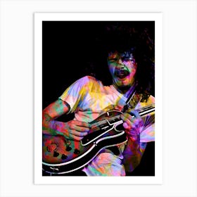 Carlos Santana American Guitarist Legend in my Colorful Illustration Art Print