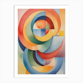 Spinning Wheel - Abstract Watercolor Painting Art Print