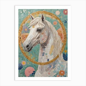 White Horse Mosaic Art Print