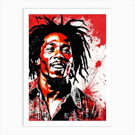 Bob Marley Portrait Ink Painting (6) Art Print