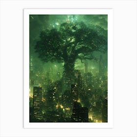 Fantasy Tree In The Middle Art Print