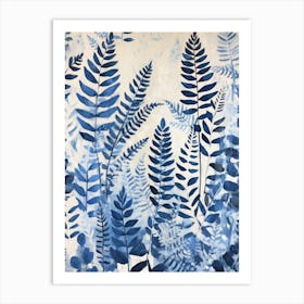 Blue Ferns 1 Art Print