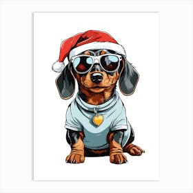 Christmas Dachshund Dog Art Print