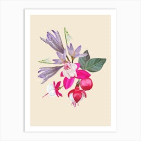 Fuchsia And Galanthus Art Print