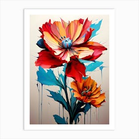 Abstract Flower Painting 14 Art Print