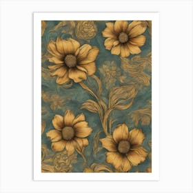 Golden Daisies Art Print