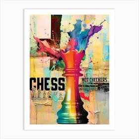 Color Bursting Chess Art Print