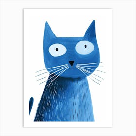 Ojos Azules Cat Clipart Illustration 7 Art Print