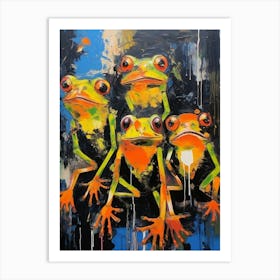 Frogs Abstract Expressionism 4 Art Print