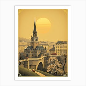 City At Sunset Art Print