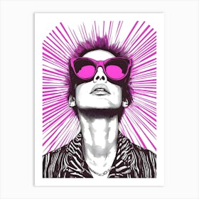 Sexy Girl In Pink Sunglasses Art Print