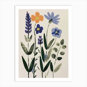 Painted Florals Lavender 1 Art Print