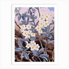 Forget Me Not 2 Flower Painting Art Print