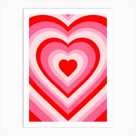 Red And Pink Heart Art Print