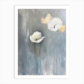 White Poppies 5 Art Print