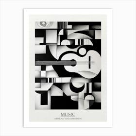 Music Abstract Black And White 8 Poster Art Print
