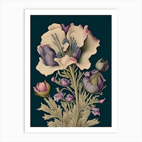 Eustoma 3 Floral Botanical Vintage Poster Flower Art Print