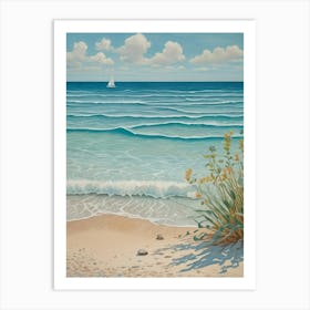 Sailboat From The Beach Art Print