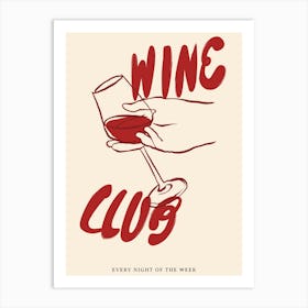 Red Wine Club Art Print