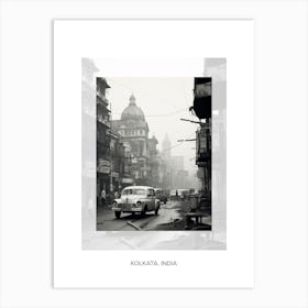 Poster Of Kolkata, India, Black And White Old Photo 2 Art Print