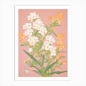 Freesias Flower Big Bold Illustration 2 Art Print