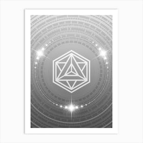 Geometric Glyph in White and Silver with Sparkle Array n.0043 Art Print