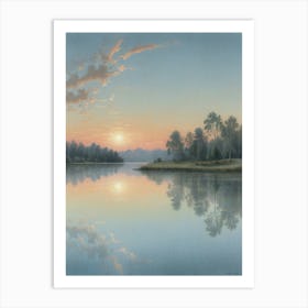 'Sunset Over The Lake' 1 Art Print