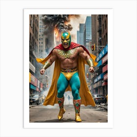 City Under Siege by the Luchador Giant Art Print