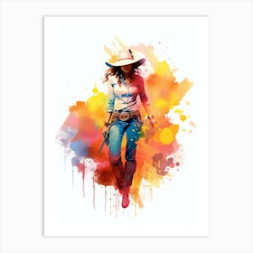 Cowgirl Illustration 2 Art Print